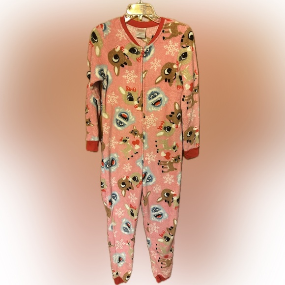 Cozy Pink Reindeer Pajama Onesie - Picture 1 of 2